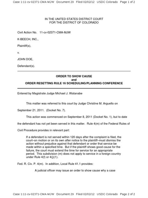 READ: Show cause order .